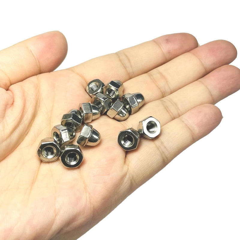 ZDingTech 50pcs #10-24 Acorn Cap Nuts,10-24 Cap Nuts,Acorn Hex Cap Dome Head Nuts,Dome Nuts,304 Stainless Steel Acorn Nuts,Hardware Nuts,18-8,Bright Finish with Open End Wrench - Image 3